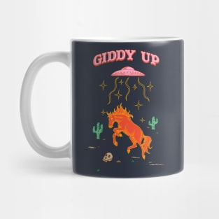 Giddy Up - Punny Desert Horse UFO Abduction Mug